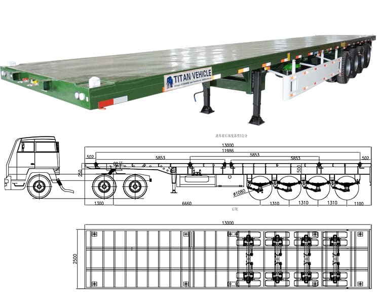 4 Axle Flatbed Trailer Price | Open Flatbed Trailer for Sale in Senegal