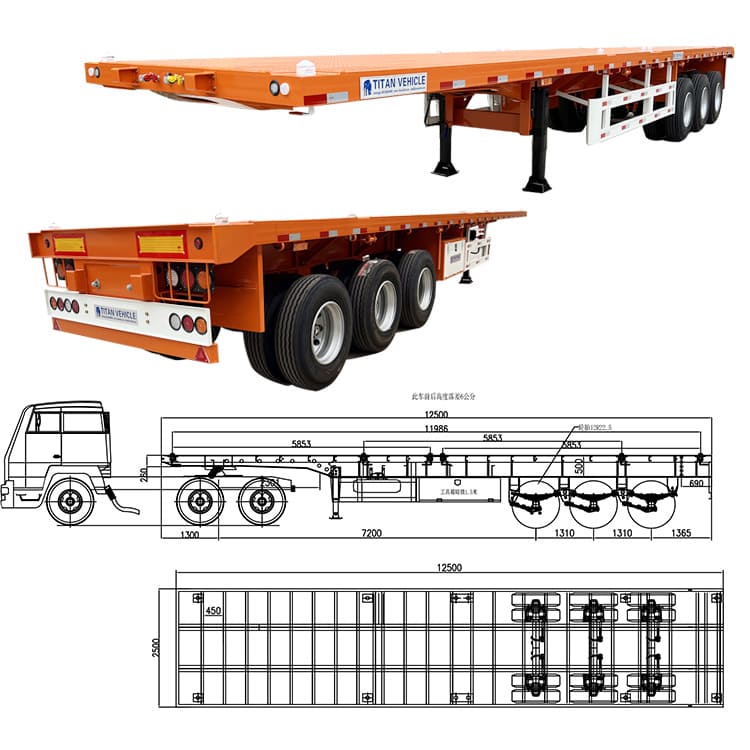 40 Foot Tri Axle Flat Deck Trailer for Sale in Senegal Darkar