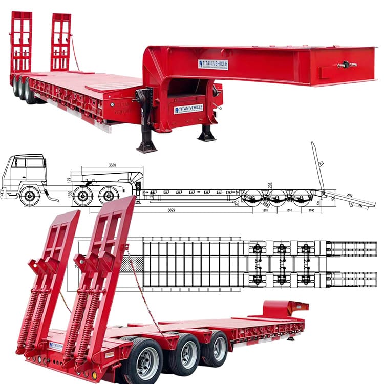 60 Ton Tri Axle Lowbed Truck Price for Sale in Senegal