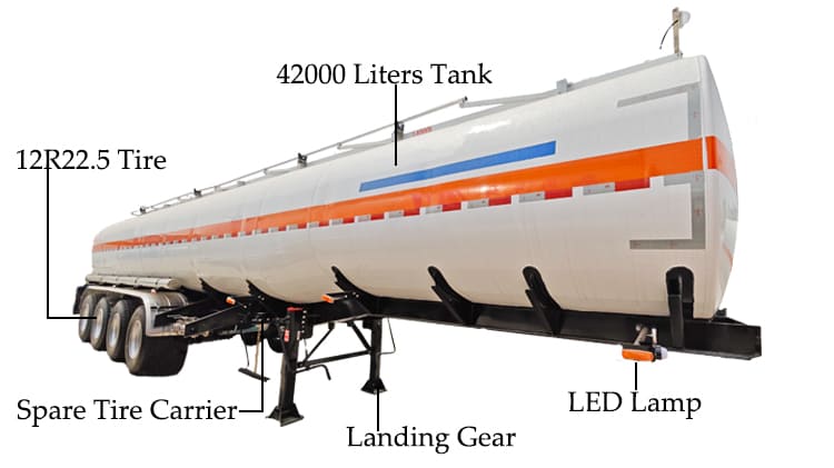 42000 Litres Capacity Stainless Steel Diesel Tanker Price for Sale in Dakar Senegal