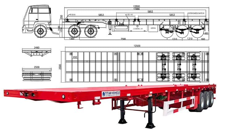 New 40 Feet Flatbed Trailers for Sale in Senegal